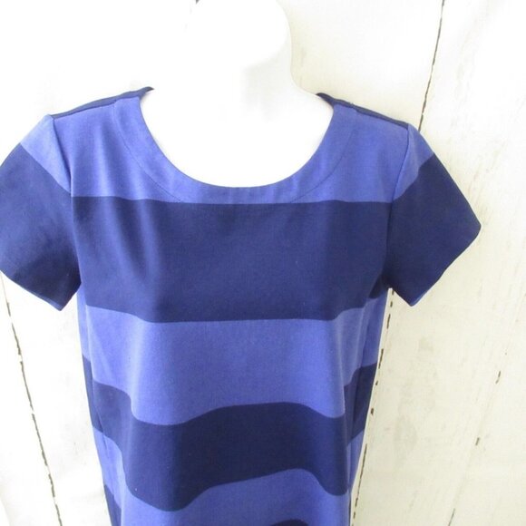 Gap Dress M Medium Blue Rugby Stripe Short Sleeve Preppy Nautical - Picture 2 of 5